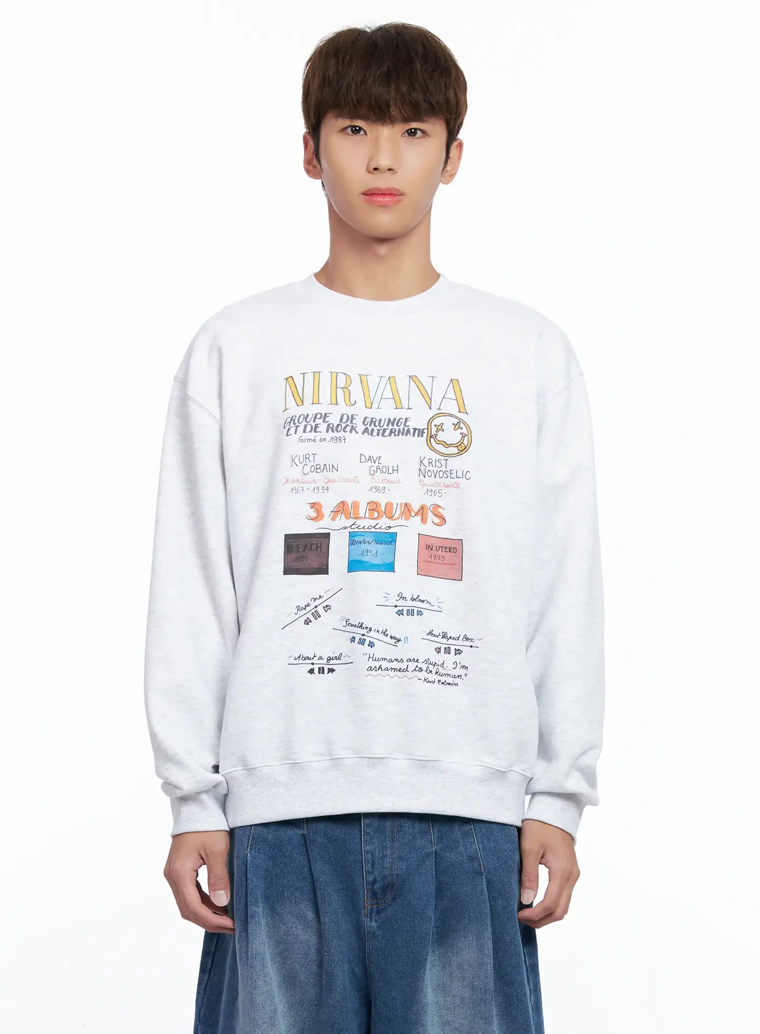 Men's Retro Band Graphic Sweatshirt IO502
