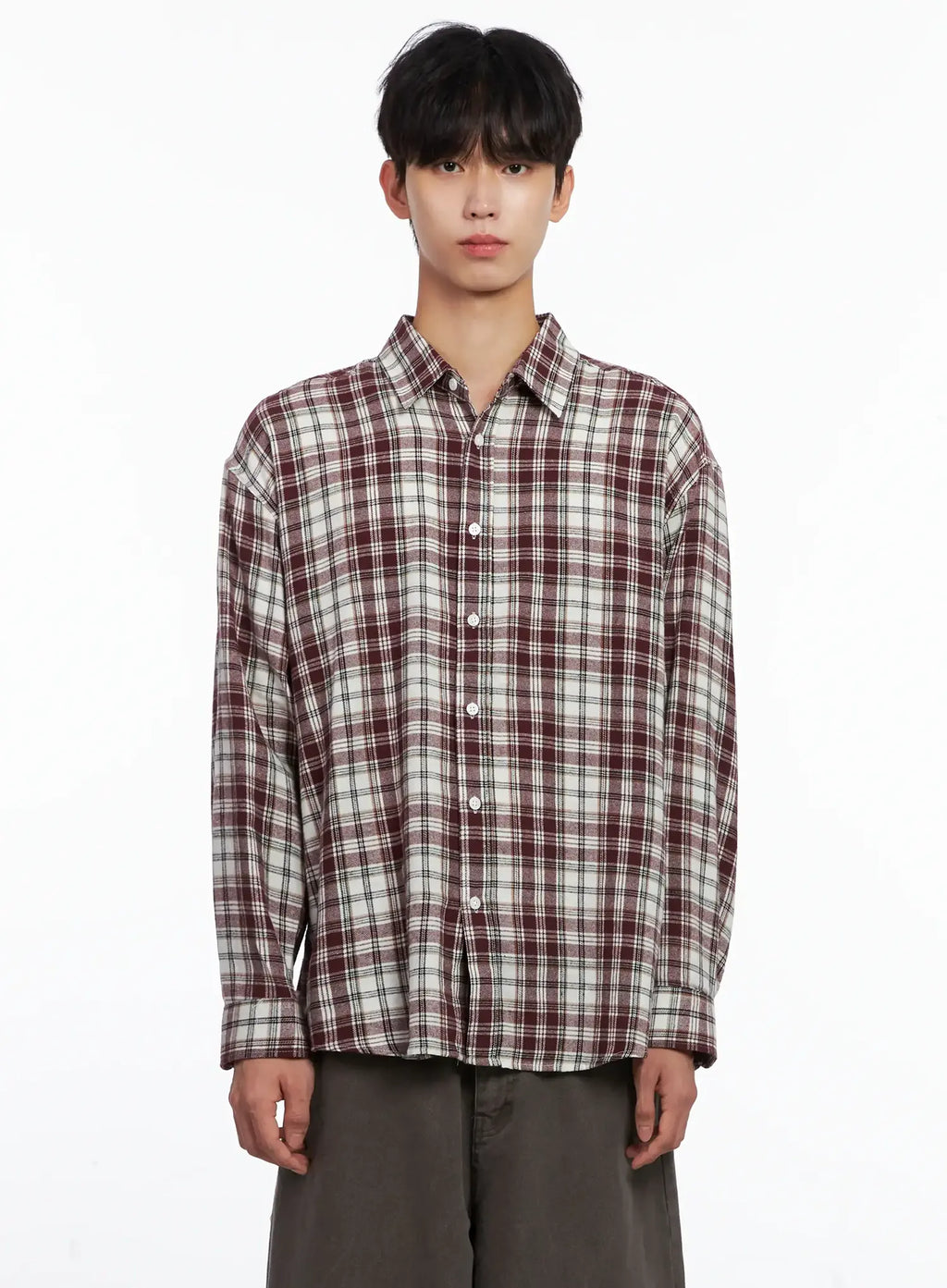 Men's Classic Plaid Button-Up Shirt IS519