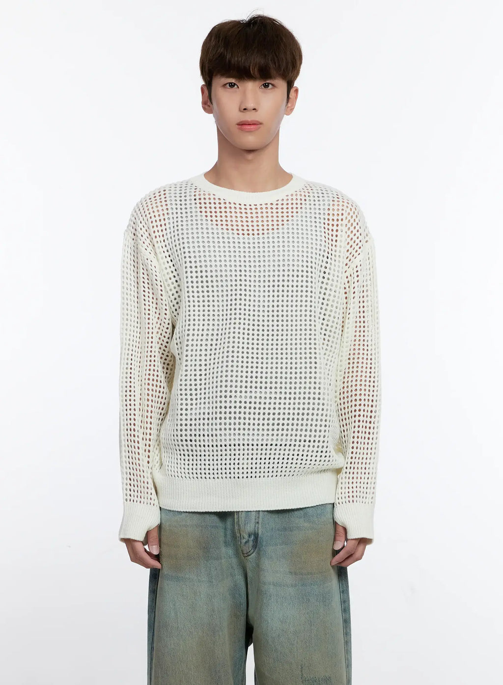 Men's Mesh Knit Sweater IS529