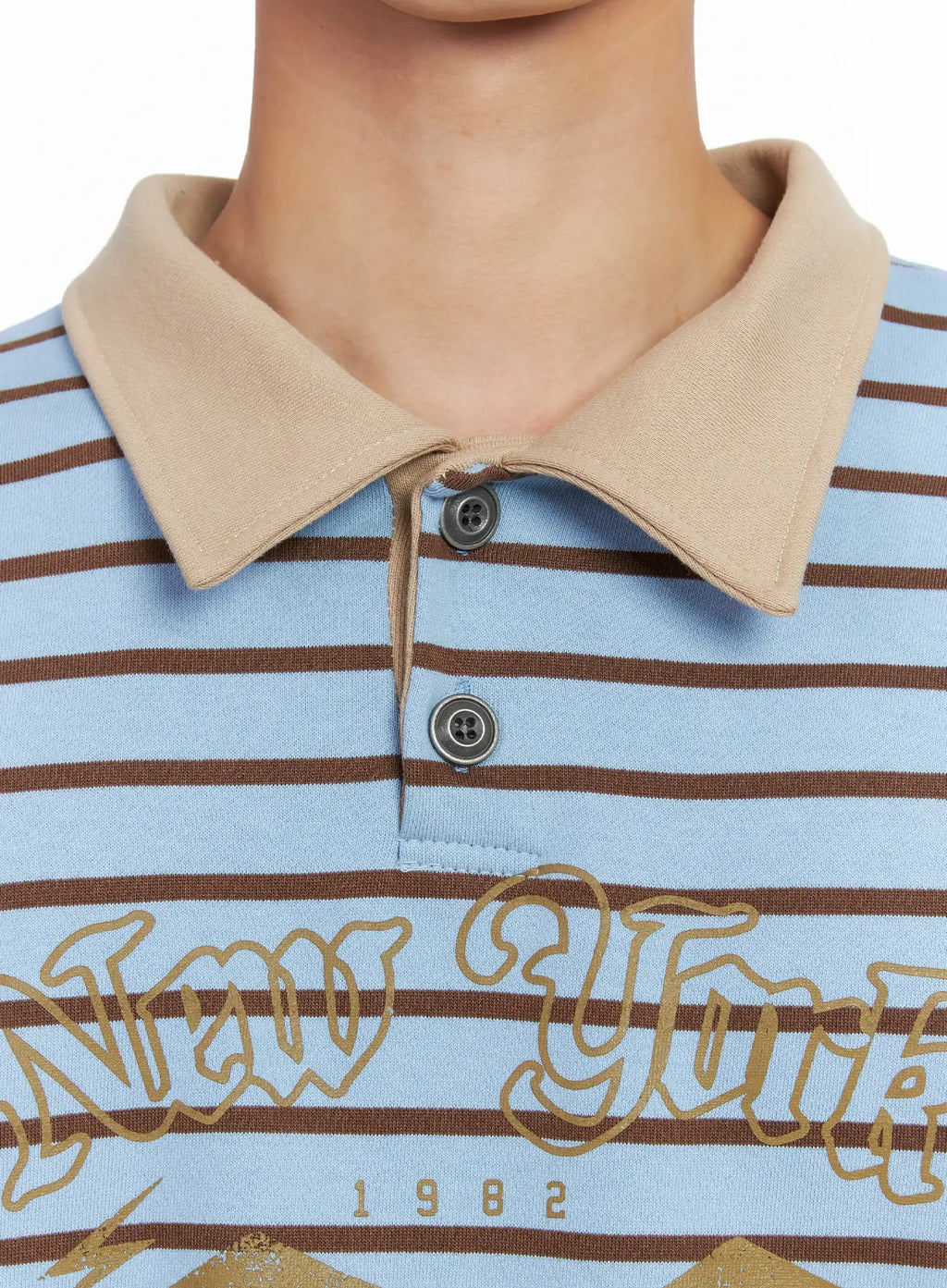 Men's Striped Polo Long Sleeve Top Is519