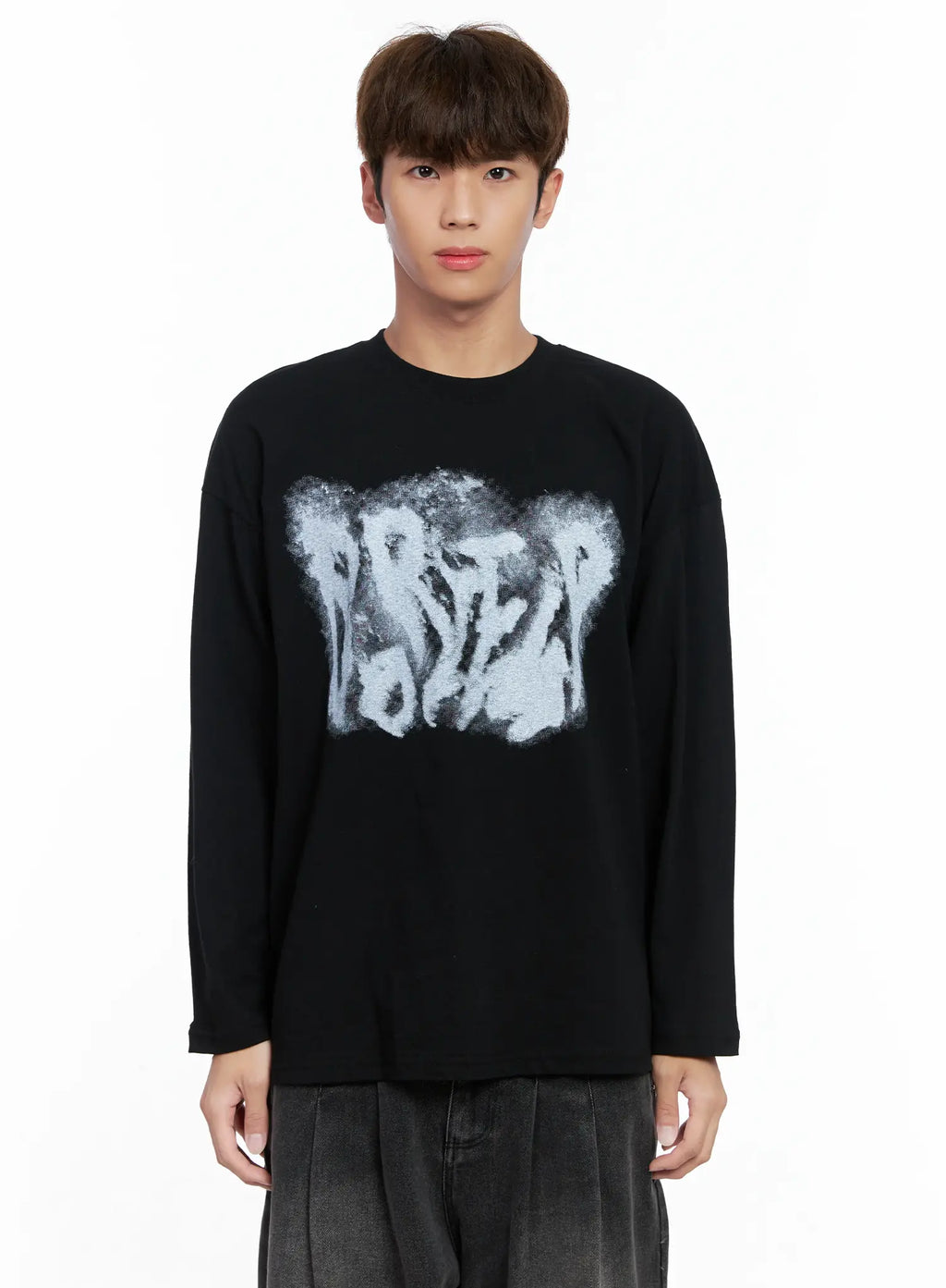 Men's Abstract Graffiti Long-Sleeve Tee IO502