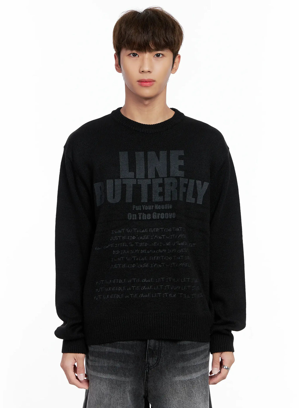 Men's Statement Graphic Knit Sweater IO502