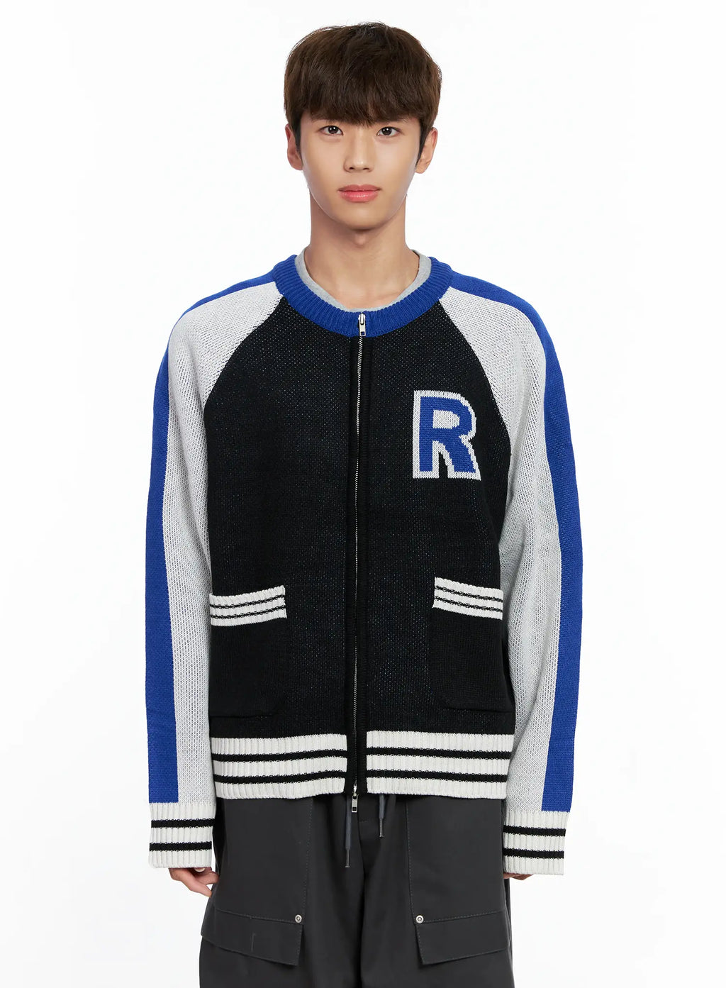 Men's Knit Varsity Jacket IO506