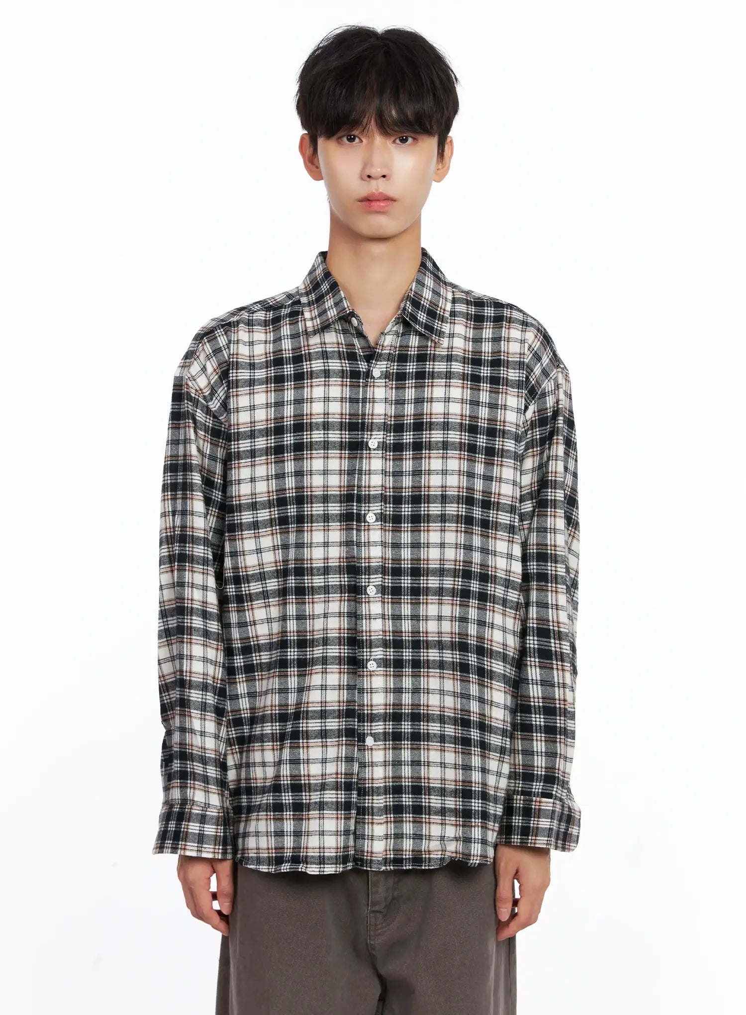Men's Classic Plaid Button-Up Shirt IS519