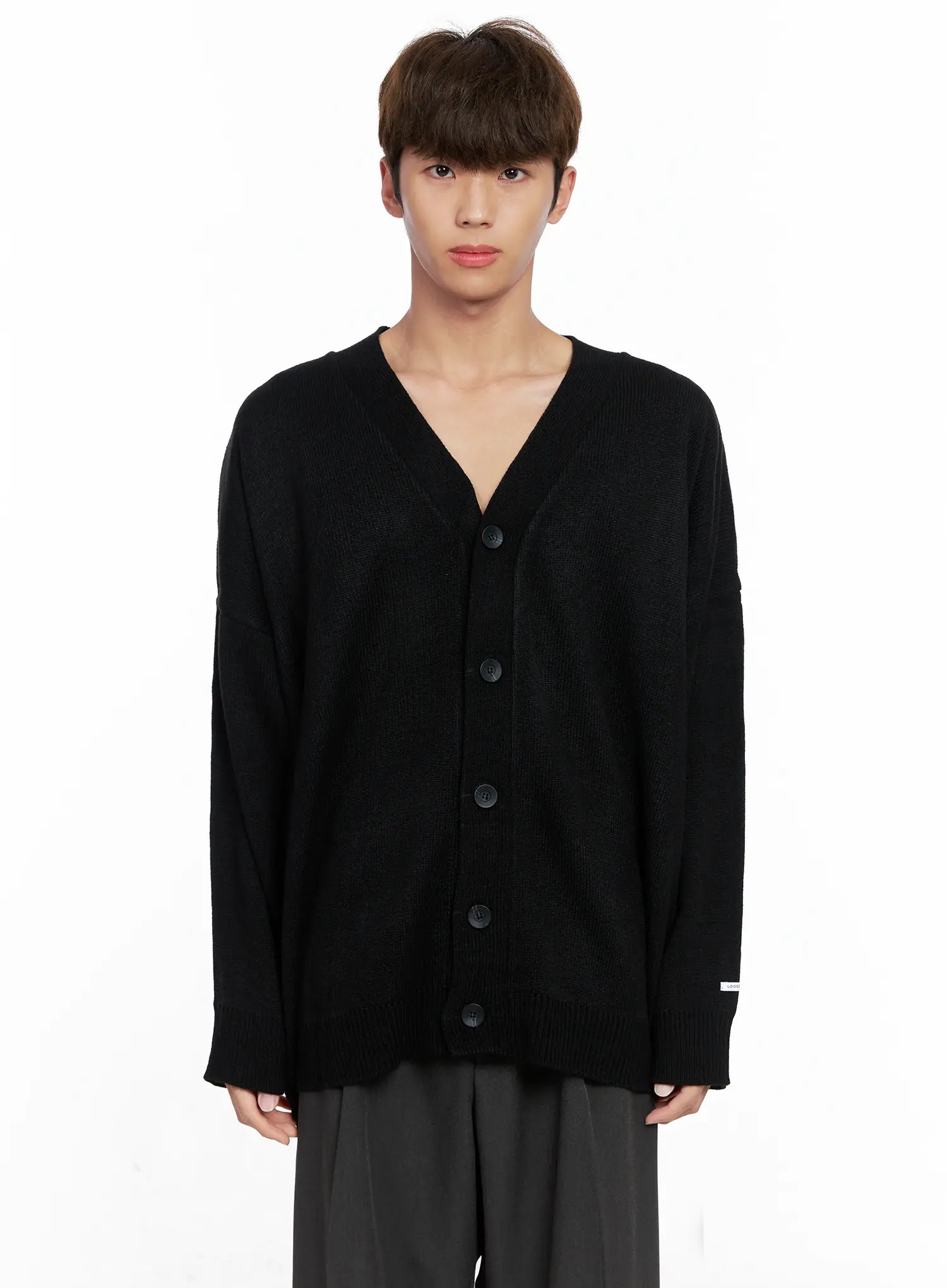 Men's Oversized V-Neck Cardigan IO506
