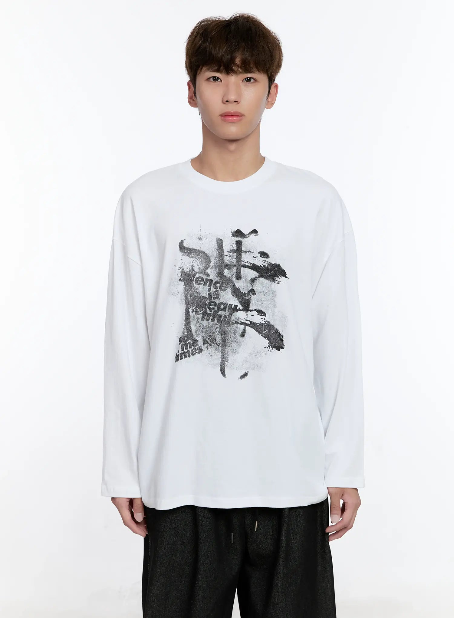 Men's Retro Print Long Sleeve Tee IS530