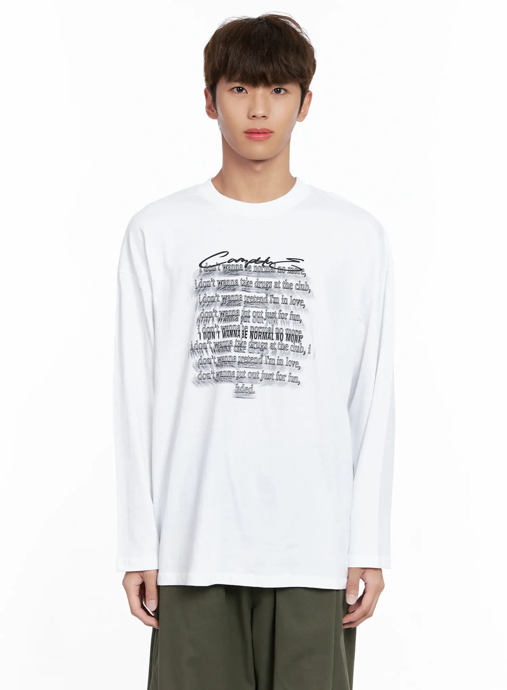 Men's Graphic Lettering Long Sleeve IO506