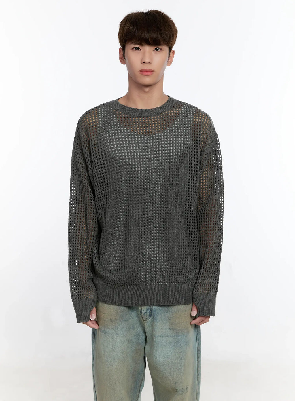 Men's Mesh Knit Sweater IS529