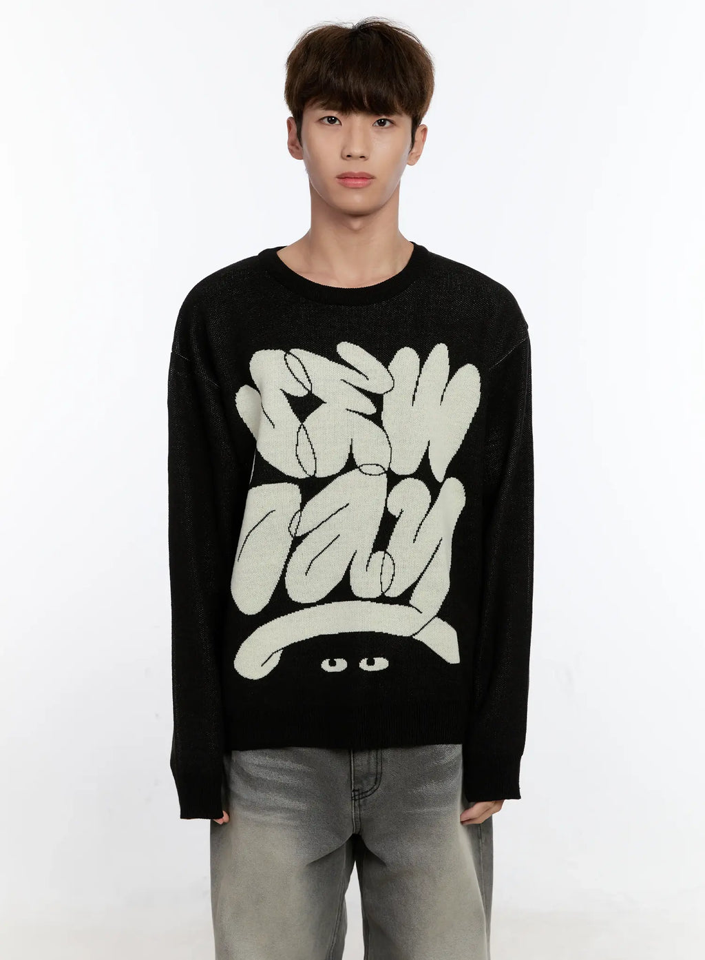 Men's Casual Knit Crewneck Sweater IS530