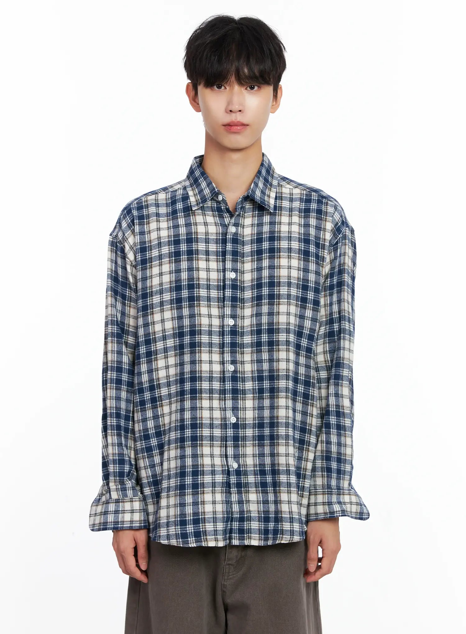 Men's Classic Plaid Button-Up Shirt IS519