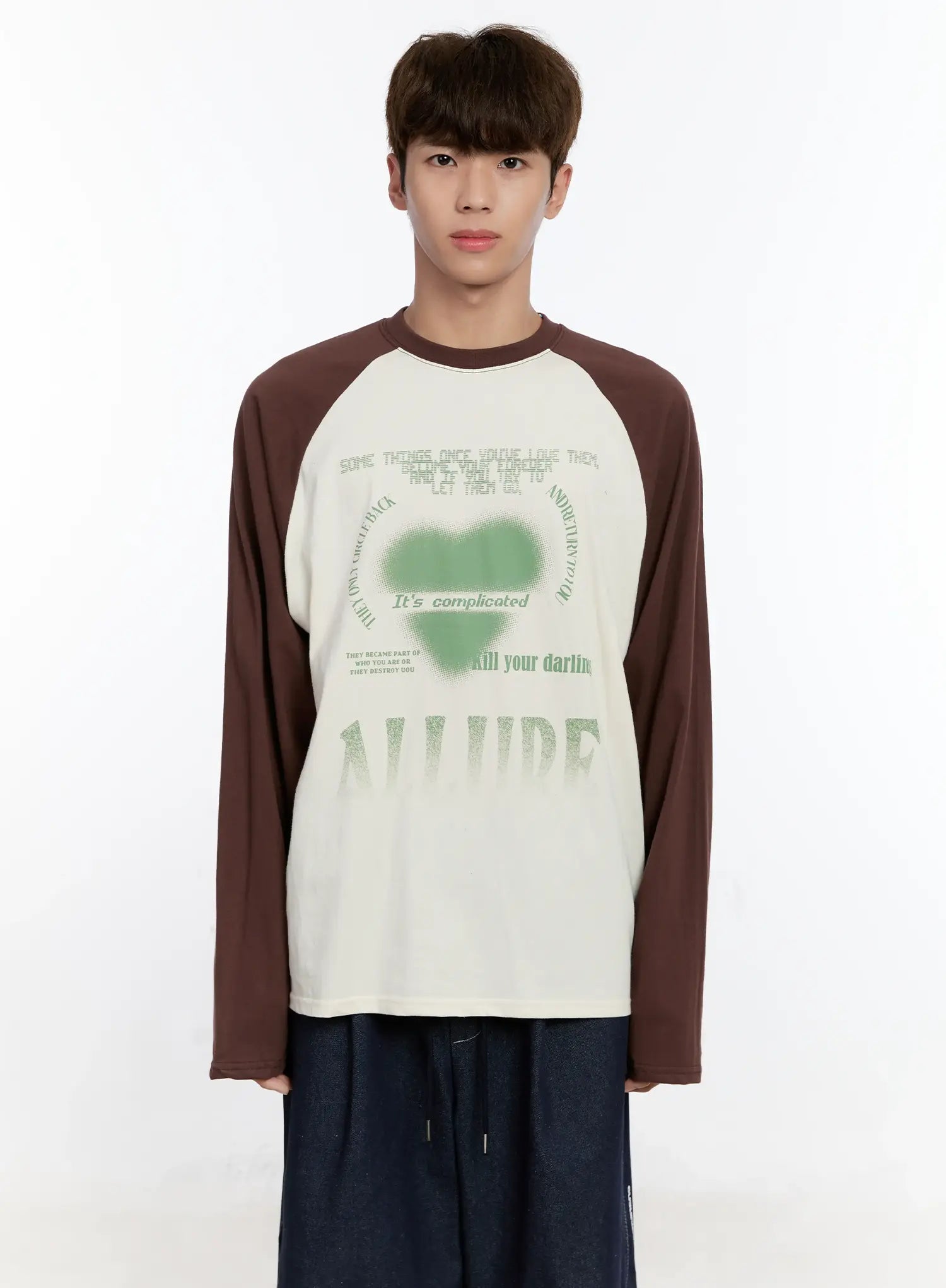 Men's Graphic Raglan Long Sleeve T-Shirt IS529