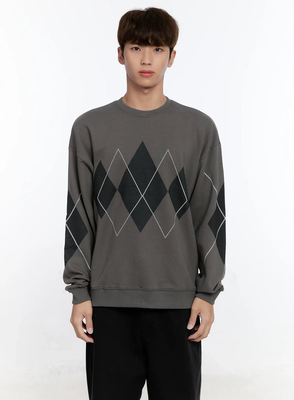 Men's Argyle Pattern Sweatshirt IS530
