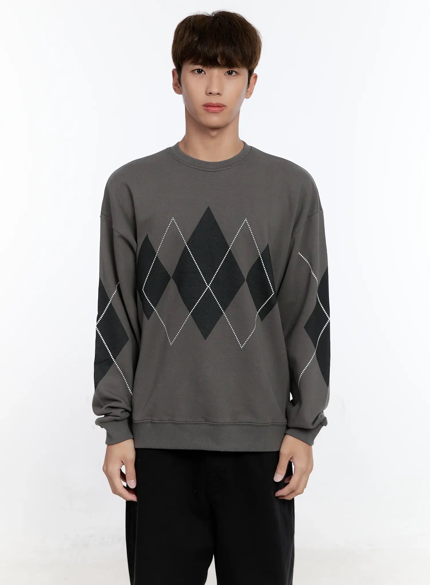 Men's Argyle Pattern Sweatshirt IS530