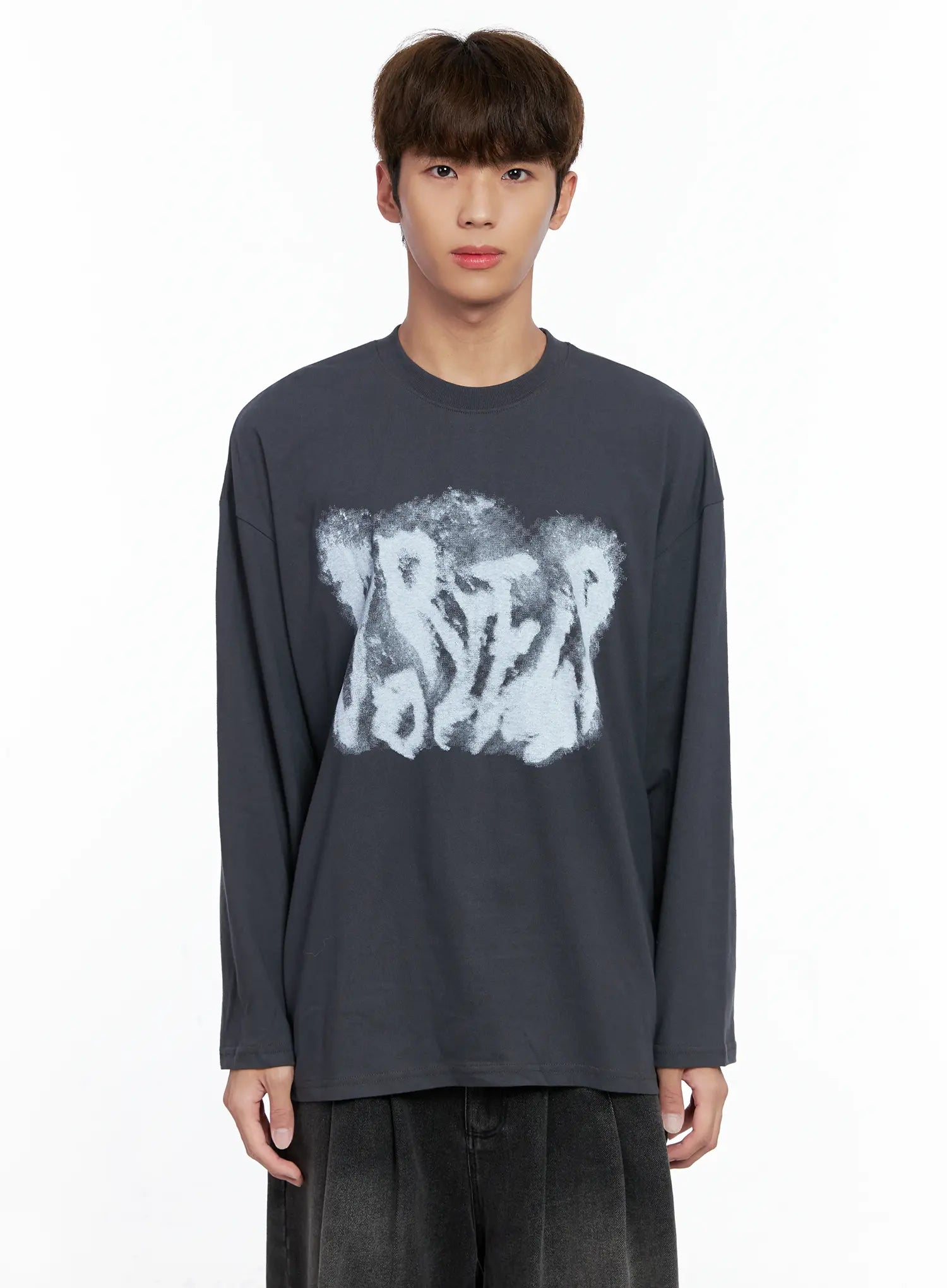 Men's Abstract Graffiti Long-Sleeve Tee IO502
