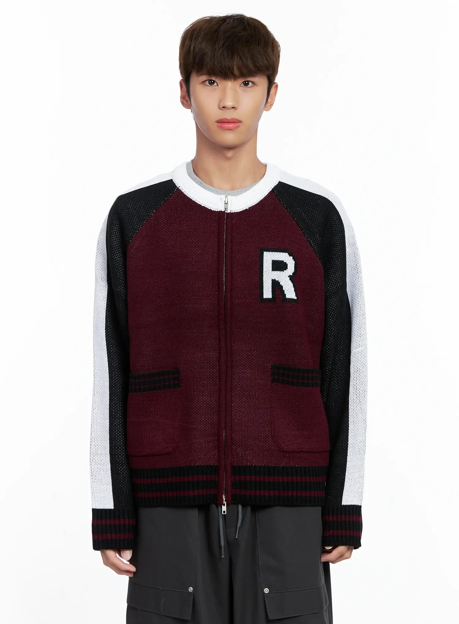 Men's Knit Varsity Jacket IO506