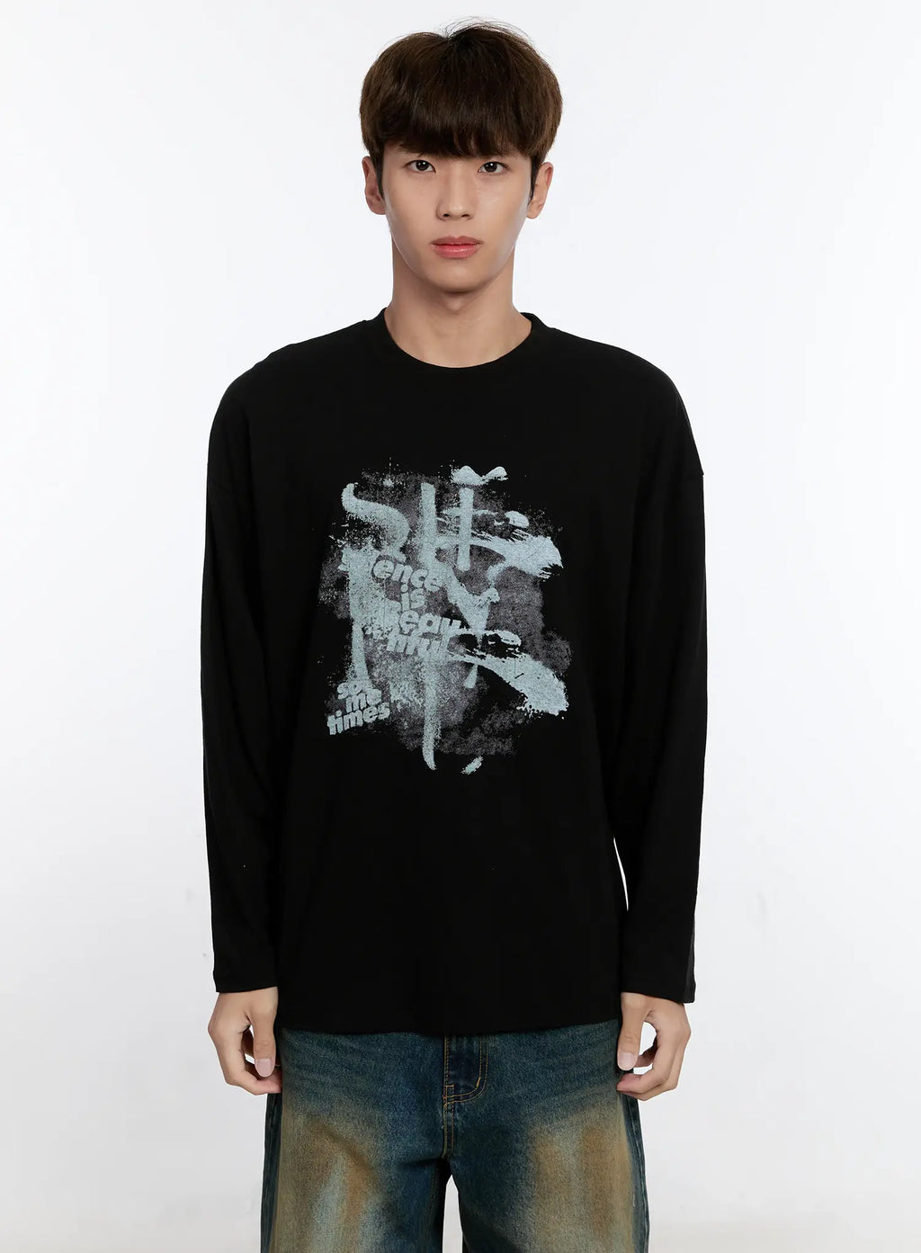 Men's Retro Print Long Sleeve Tee IS530