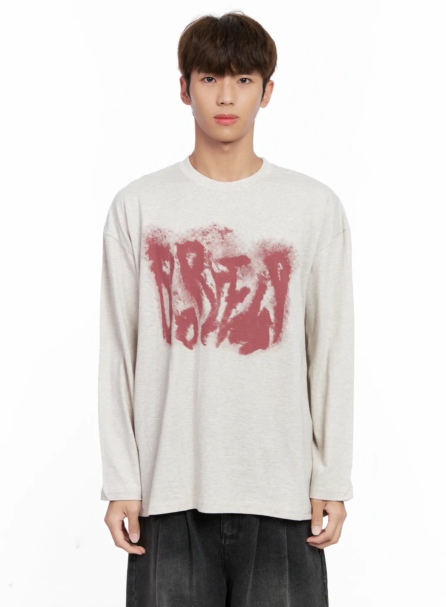 Men's Abstract Graffiti Long-Sleeve Tee IO502