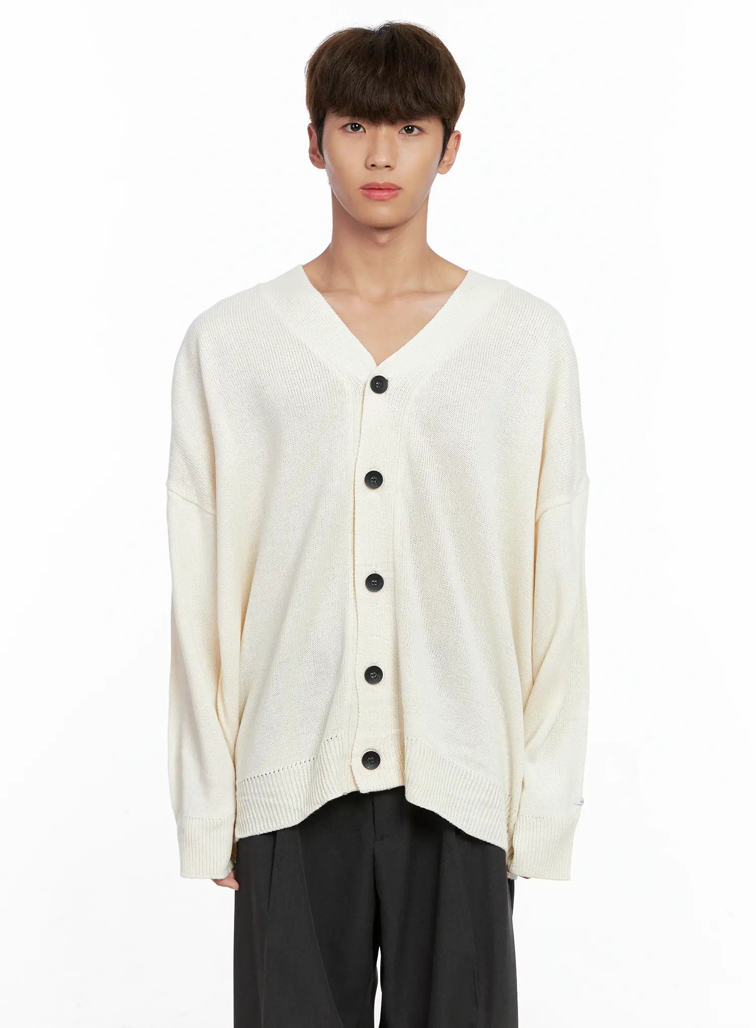 Men's Oversized V-Neck Cardigan IO506