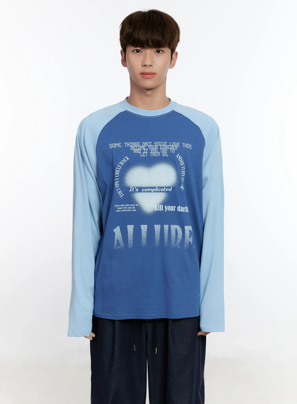 Men's Graphic Raglan Long Sleeve T-Shirt IS529