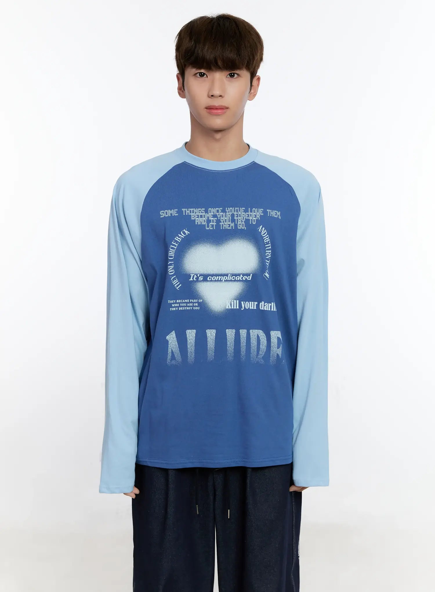 Men's Graphic Raglan Long Sleeve T-Shirt IS529