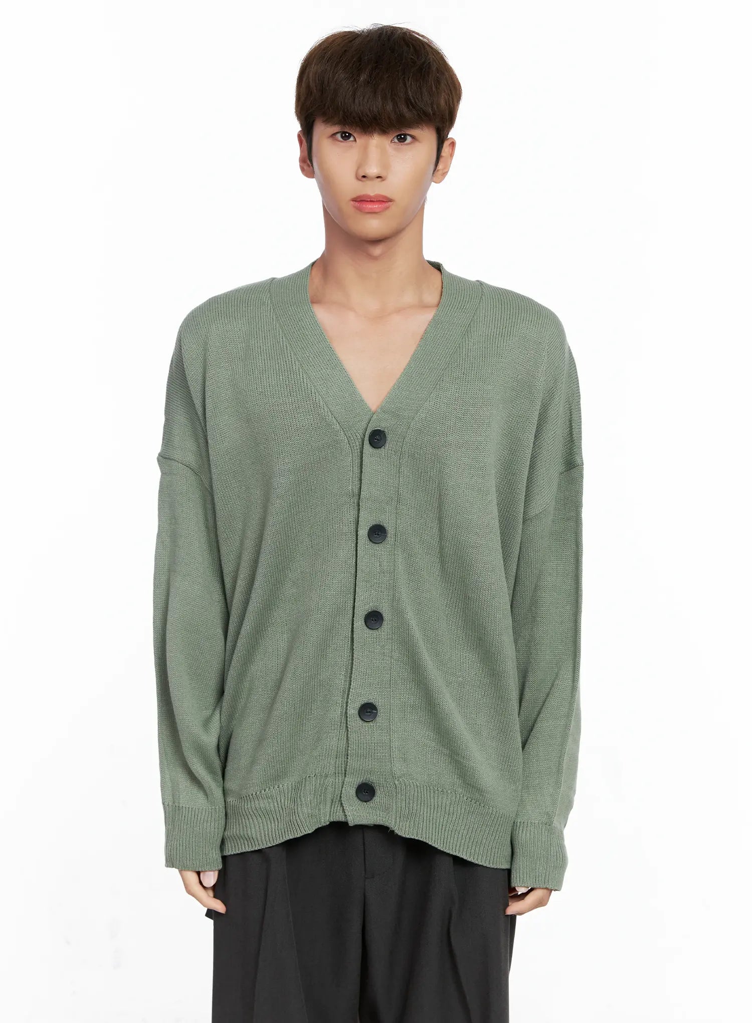 Men's Oversized V-Neck Cardigan IO506