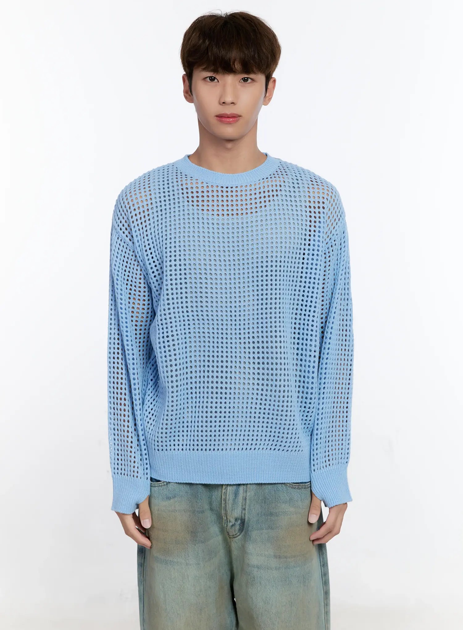 Men's Mesh Knit Sweater IS529