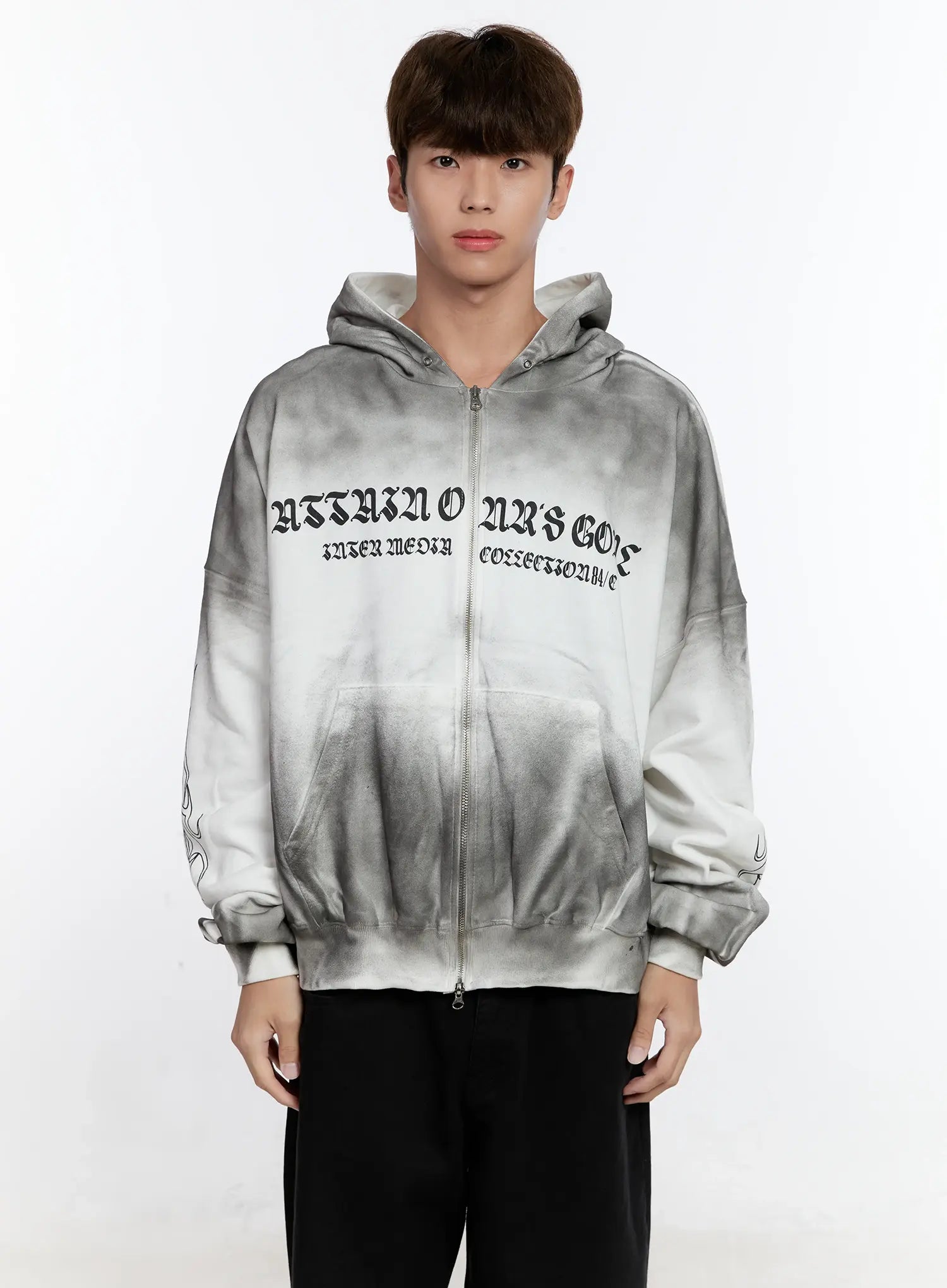 Men's Graphic Zip-Up Hoodie IS530