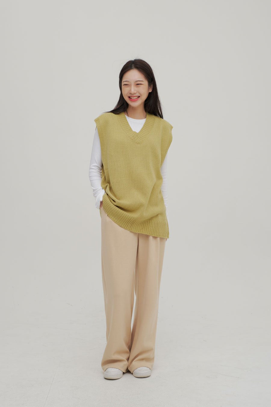 V Neck Knit Vest Ff13