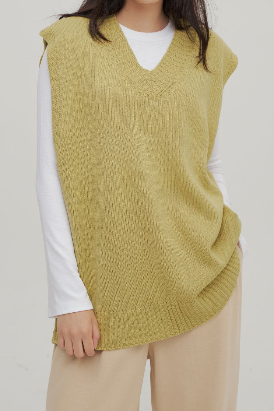 V Neck Knit Vest Ff13