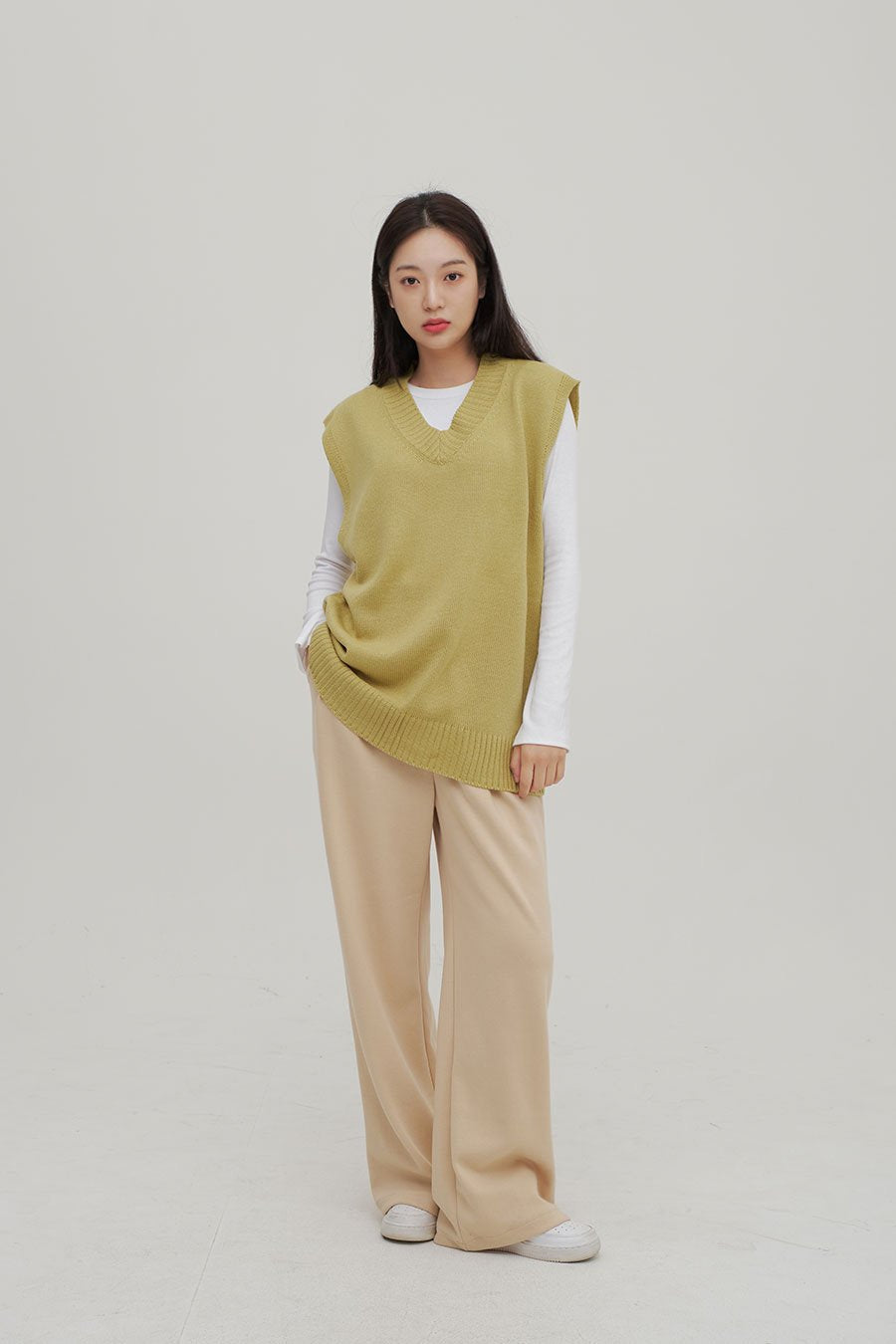 V Neck Knit Vest Ff13