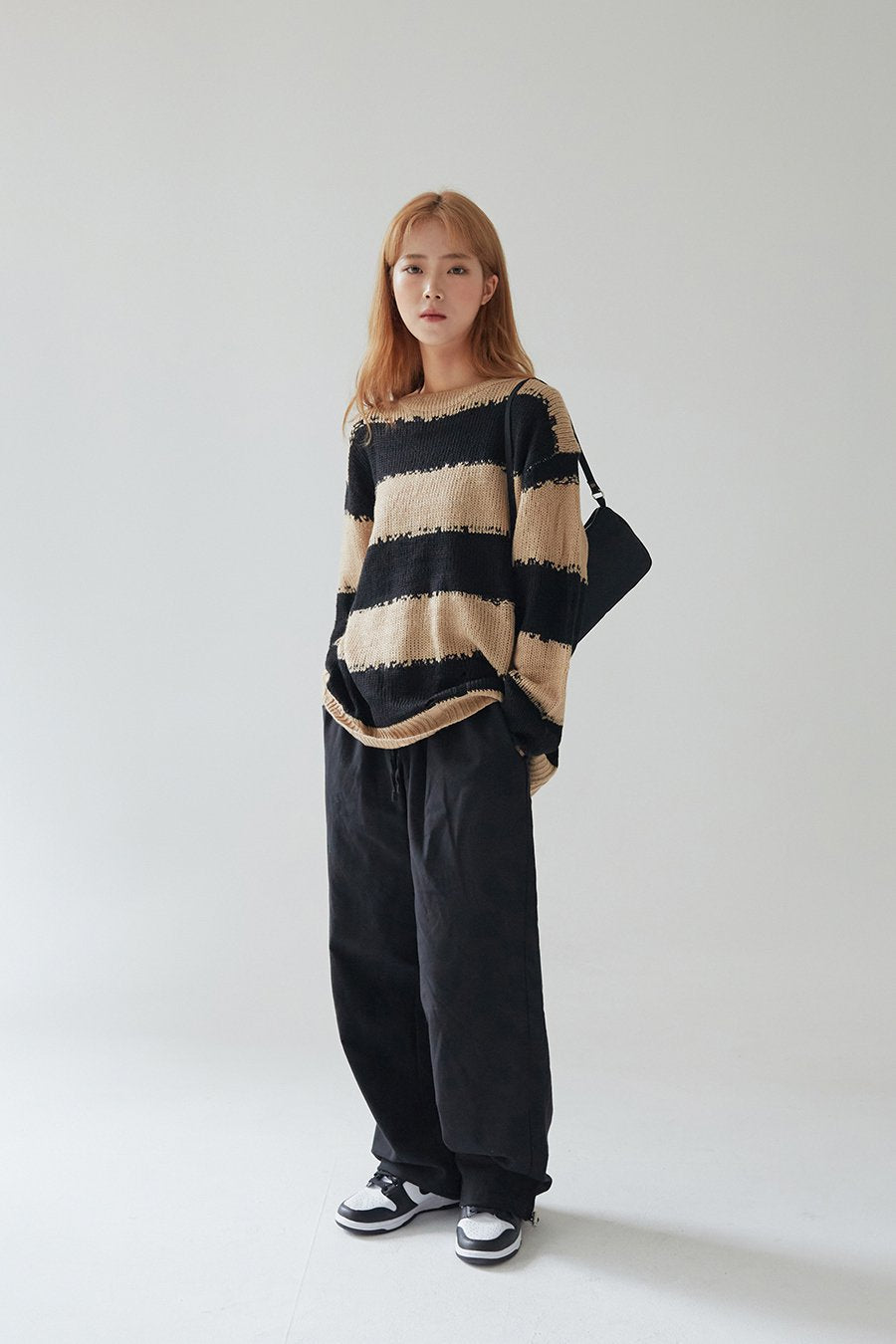 Stripped Distressed Knit Sweater F17