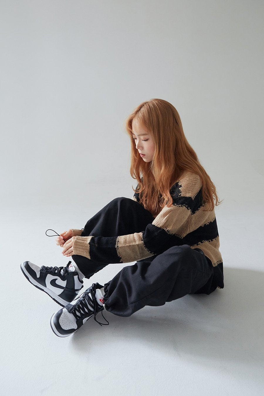 Stripped Distressed Knit Sweater F17