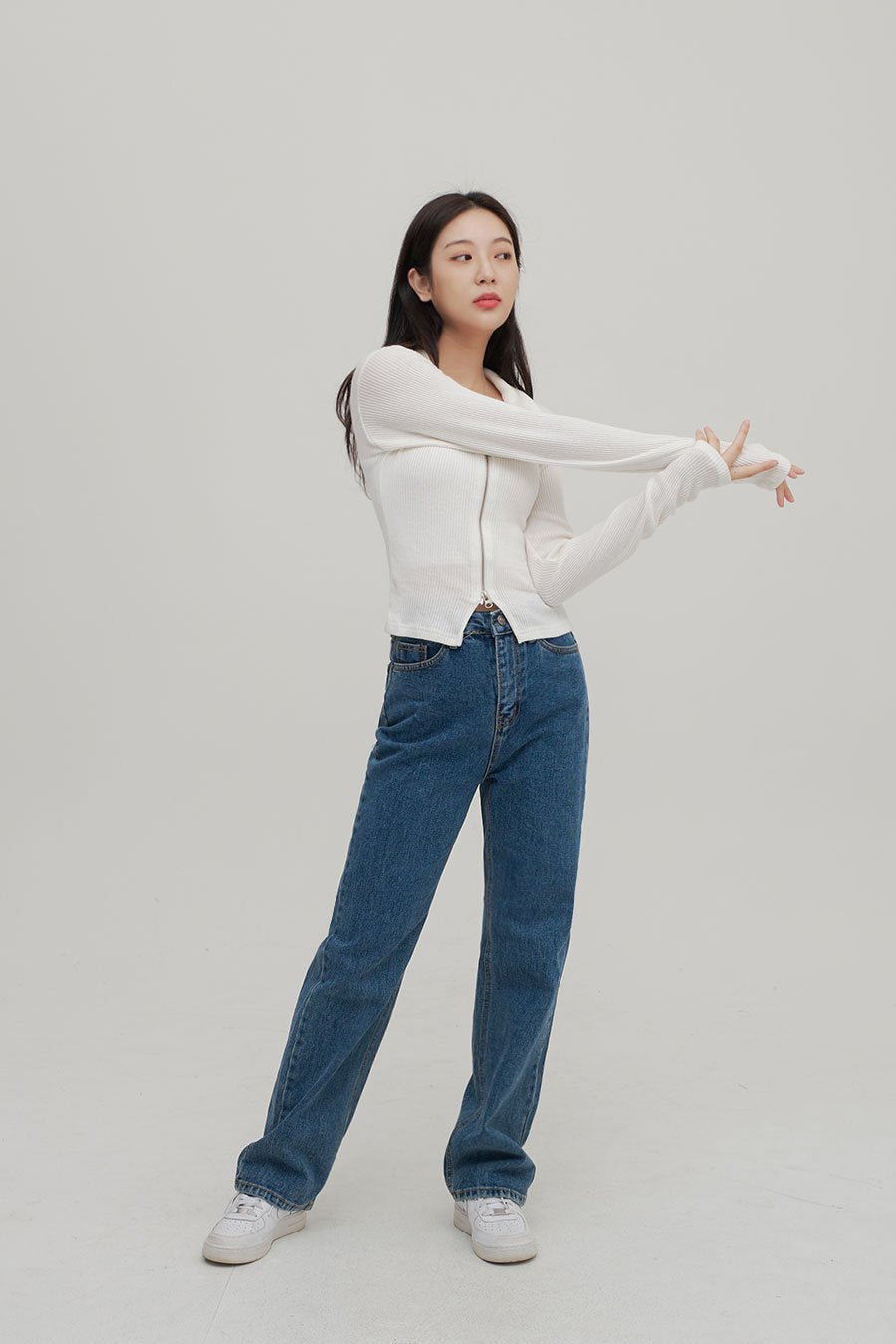 Zip Up Top with Collar F14