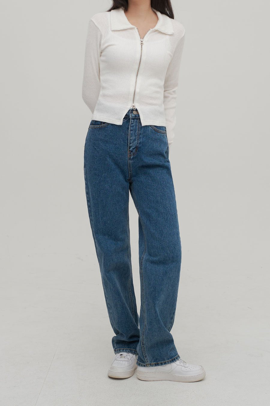 Zip Up Top with Collar F14