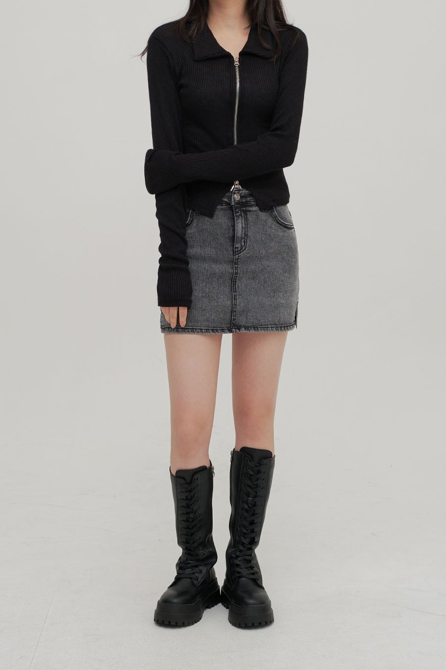 Zip Up Top with Collar F14