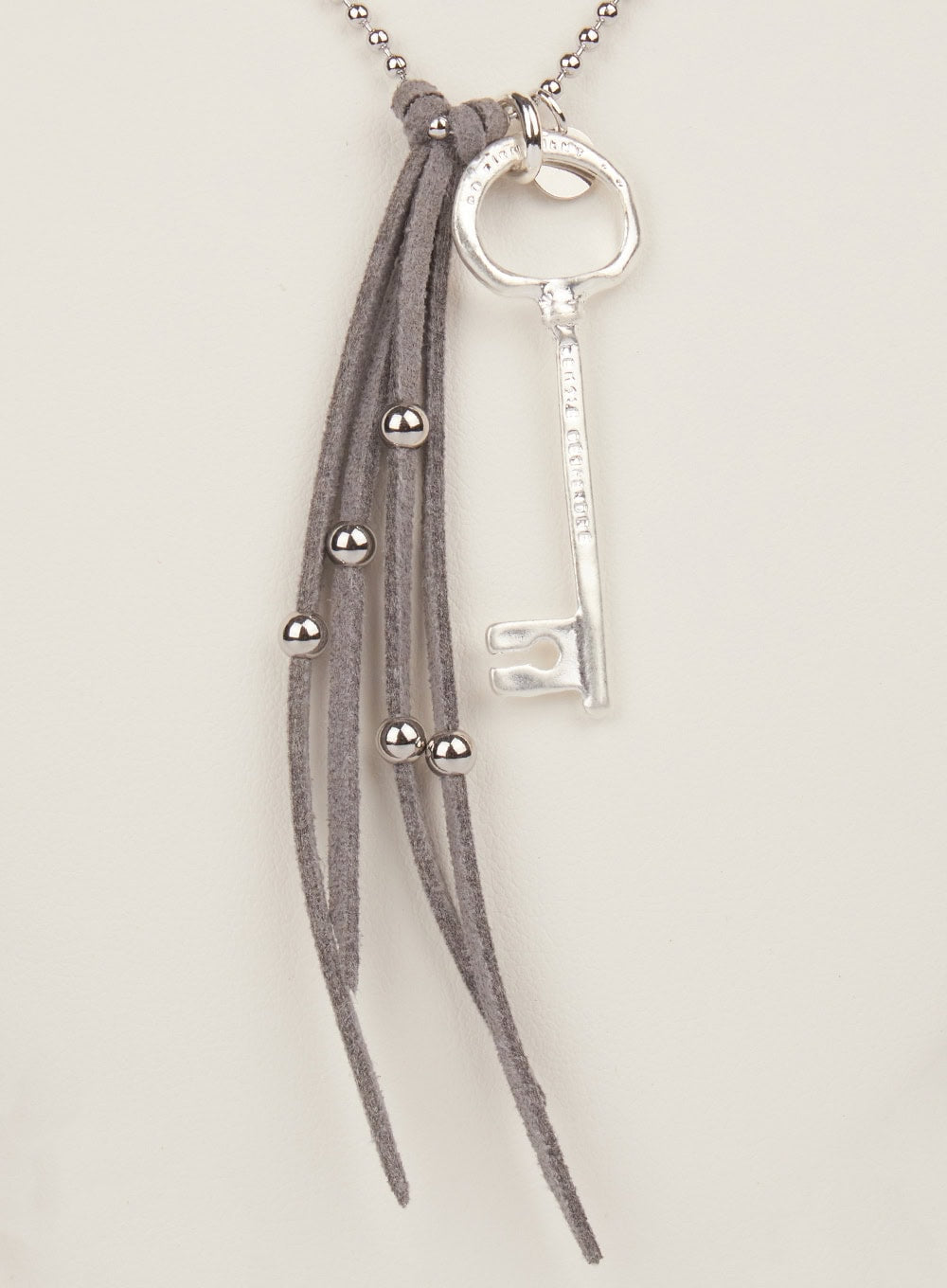 Key Fringe Long Necklace (Gray) IM531
