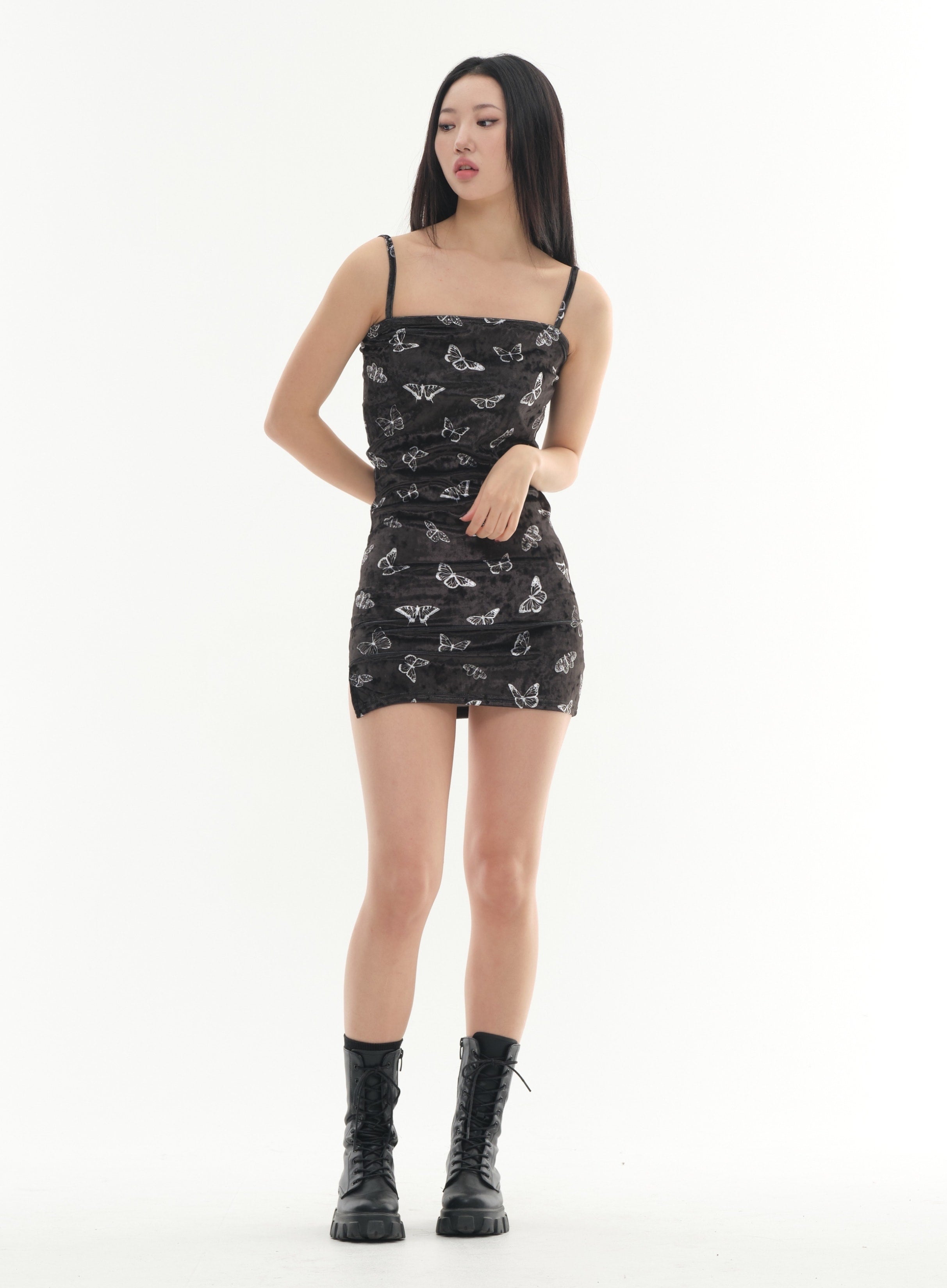 Butterfly Print Mini Strap Dress #Lewkin Original #1126K8