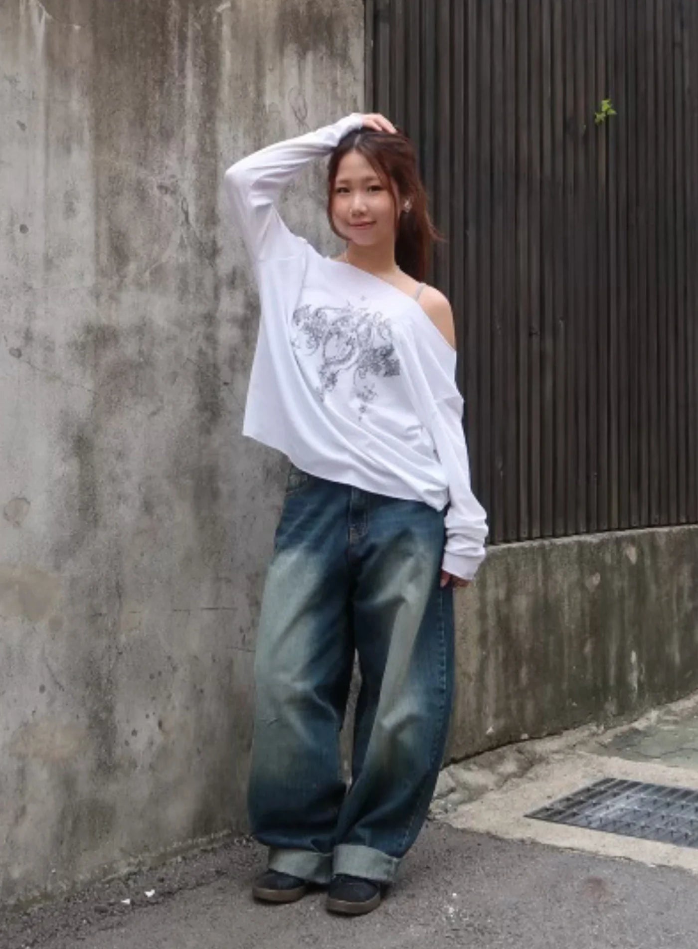 Leilani Washed Baggy Jeans CM531