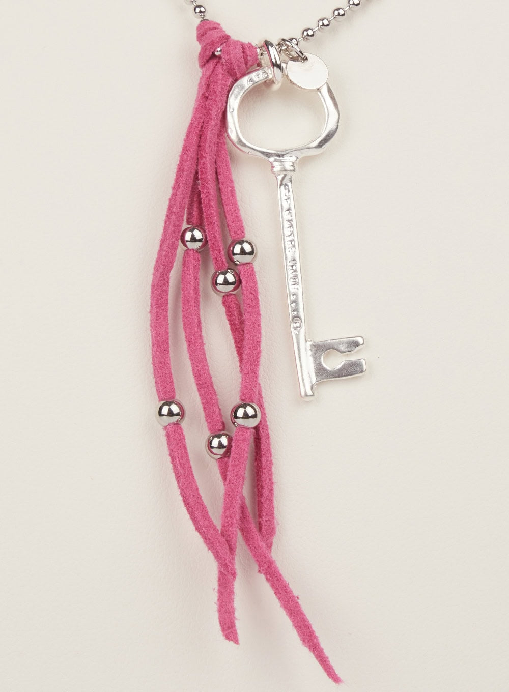 Key Fringe Long Necklace (Pink) IM531