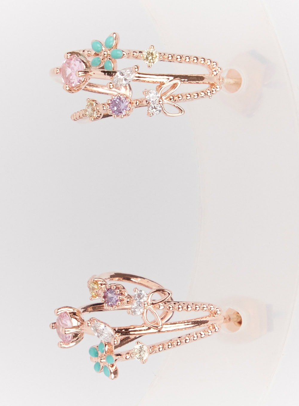 Daisy Triple Flower Stem Earrings IM528