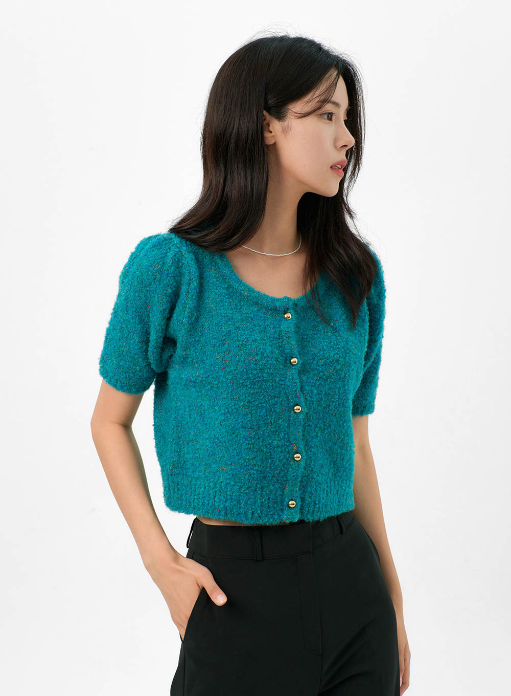 Puff Short-Sleeve Cardigan OG323