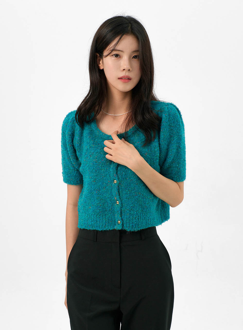 Puff Short-Sleeve Cardigan OG323