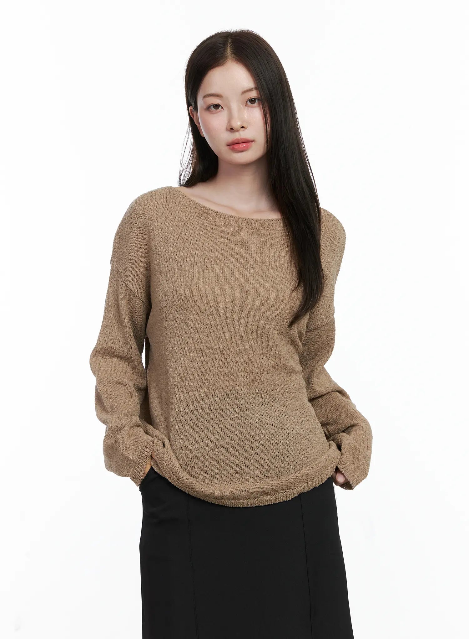 Oversized Boatneck Knit Sweater CO506