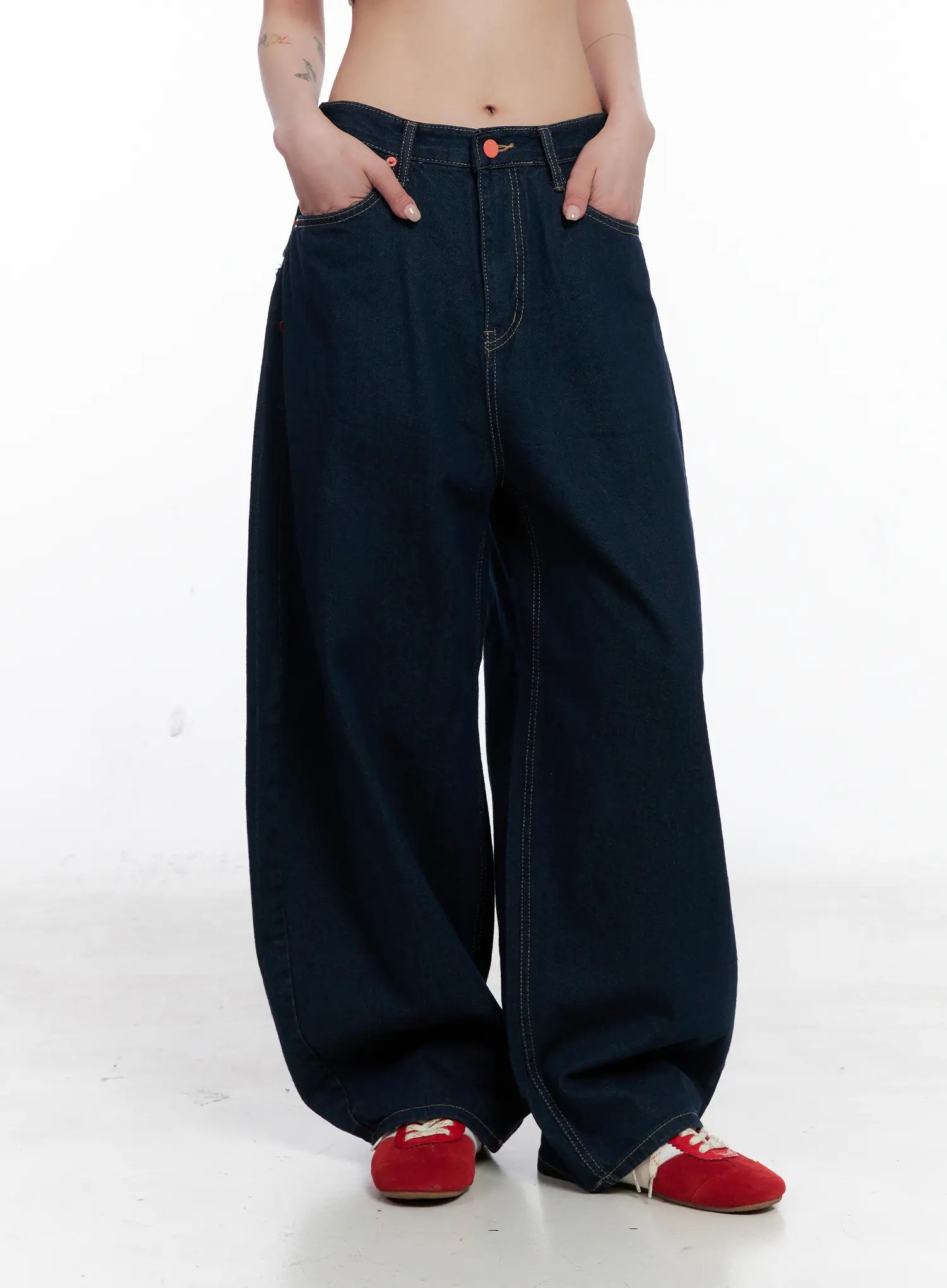 Carina Back Print Baggy Jeans CS529