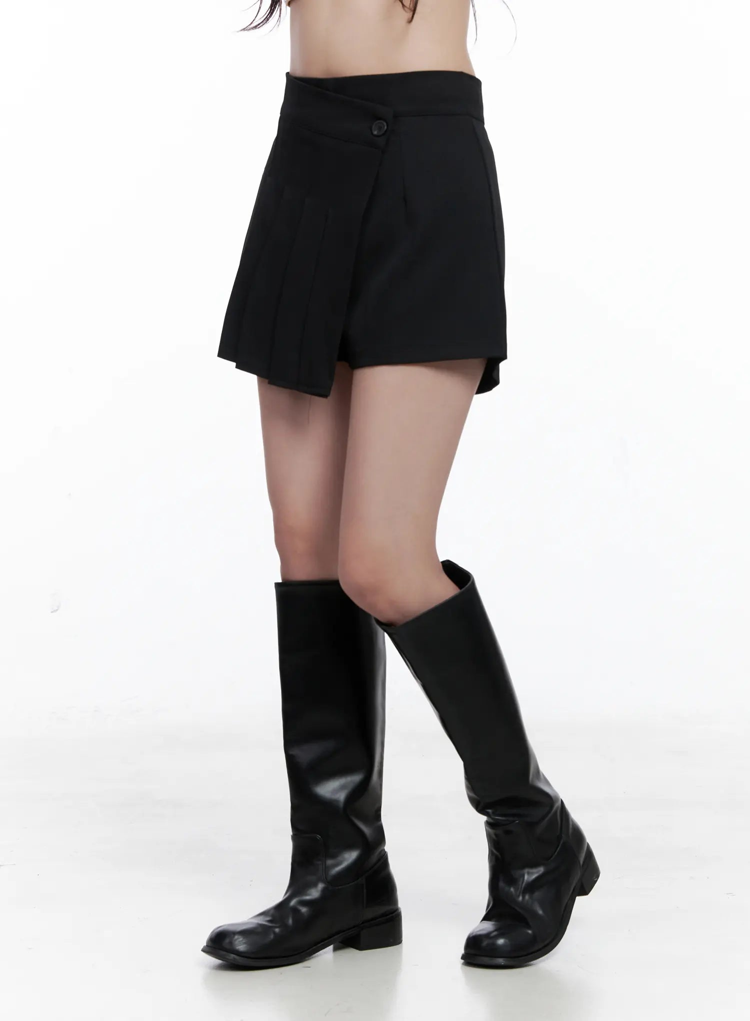 Pleated Wrap Mini Skort CS523