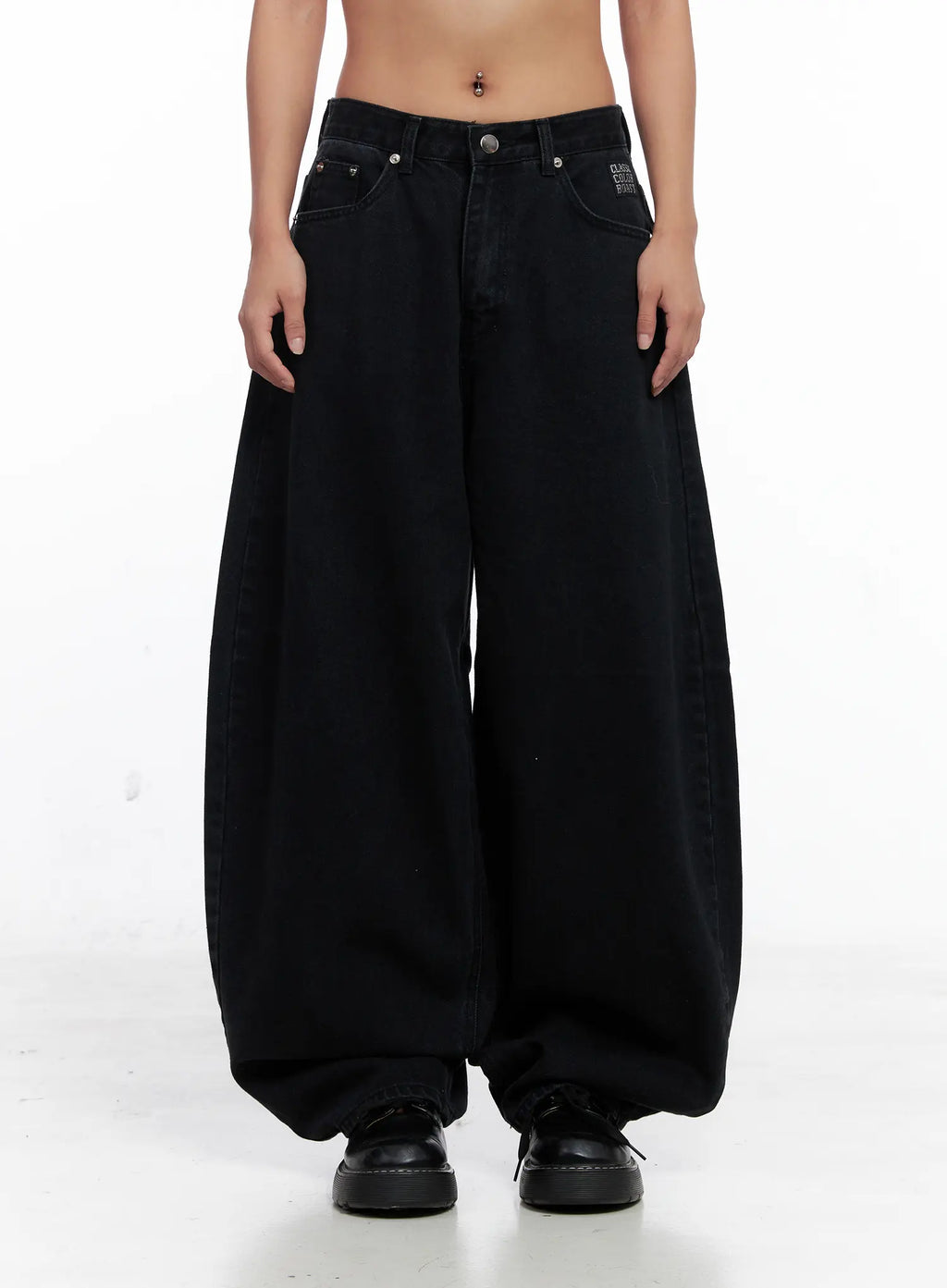 Melany Lettering Wide Leg Lettering Jeans CS524