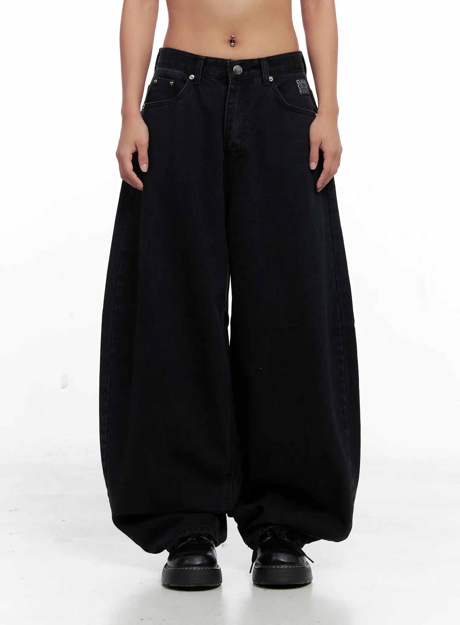 Melany Lettering Wide Leg Lettering Jeans CS524