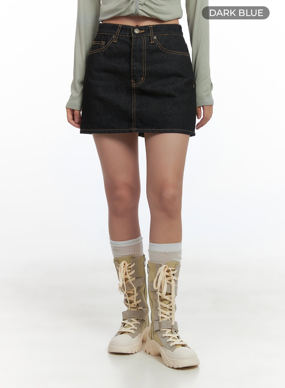 Denim Stitch Mini Skirt CO402