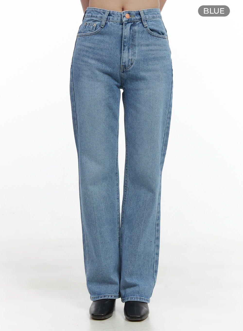 Blythe Vintage Wash Straight Leg Denim Jeans OS416