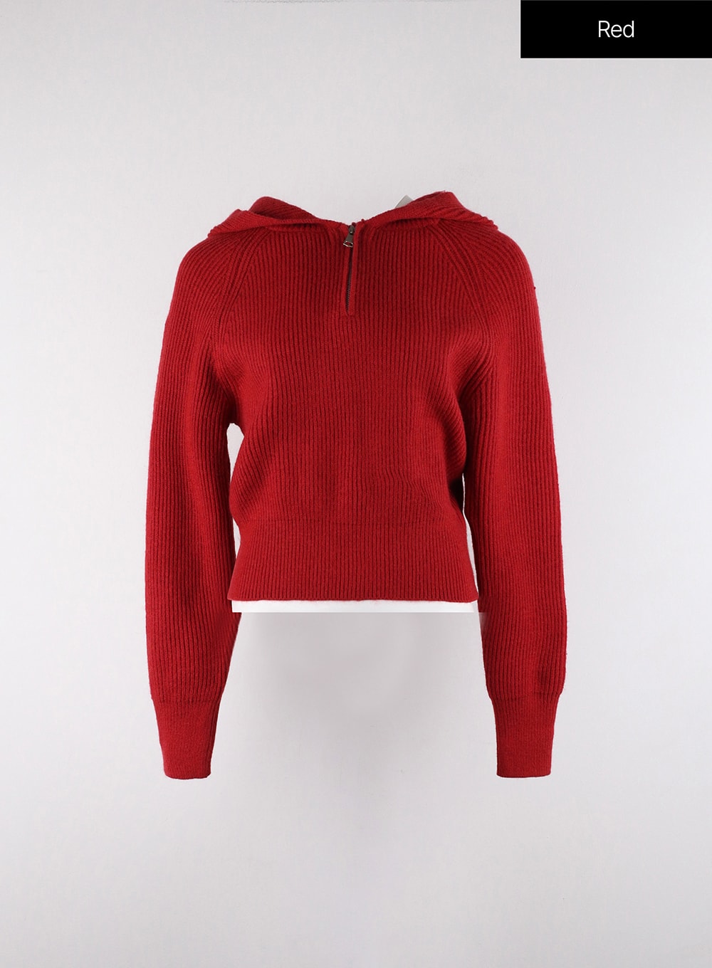 Long Sleeve Solid Zipper Pocket Knit Hoodie OD320